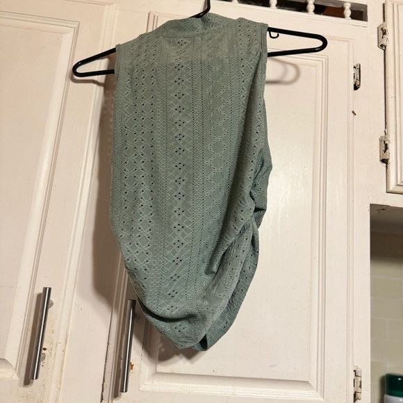 COPY - Eyelet Sage Green Ruched Sides top - Picture 8 of 8